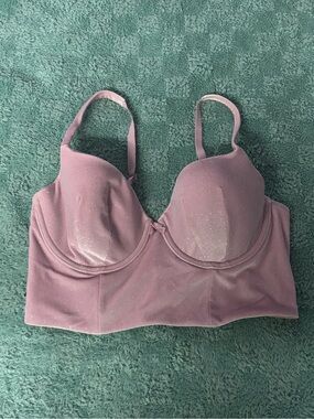 Victoria's Secret Longline Shimmer Underwire Bra in Dusty Lavender